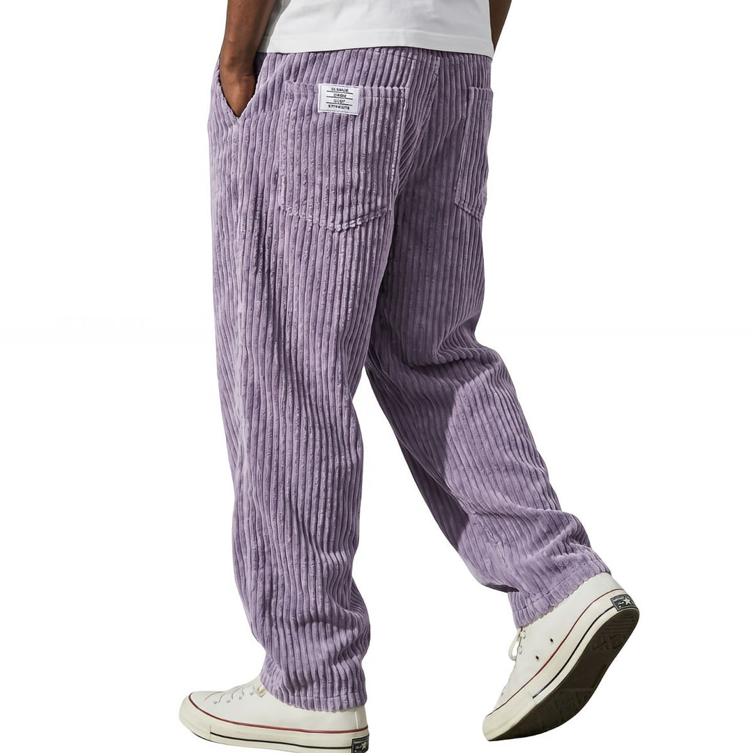 Colton | Textured Corduroy Pants with Elastic Waist