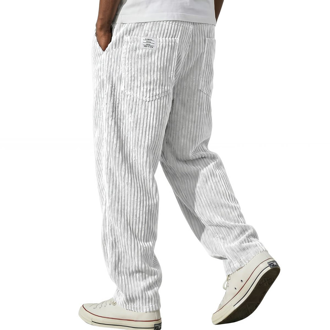 Colton | Textured Corduroy Pants with Elastic Waist