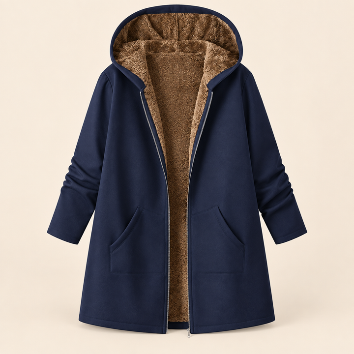 Iris | Cozy Sherpa-Lined Hooded Coat