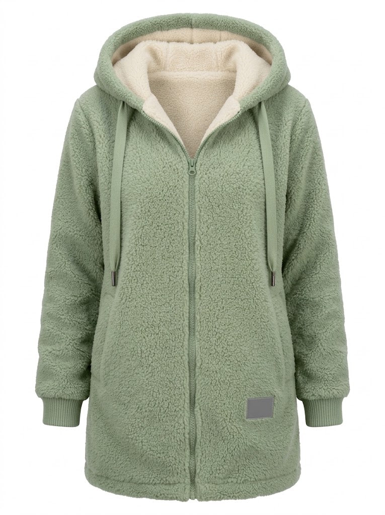 Nancy | Long Hooded Fleece Jacket