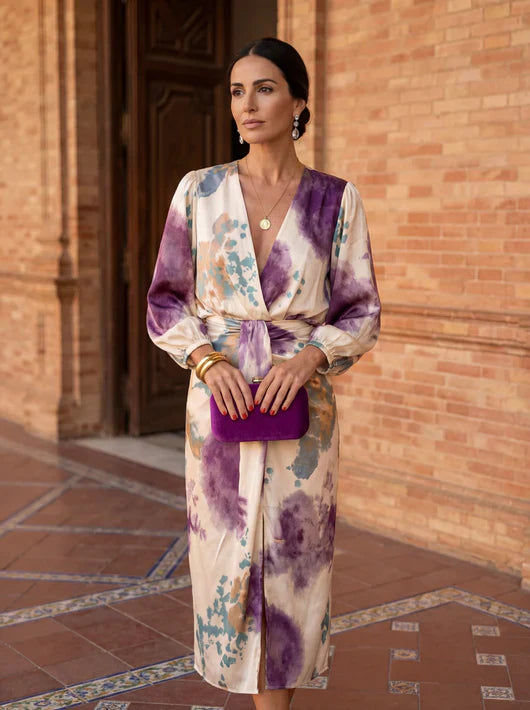 Alessia | Elegant Satin Wrap Dress