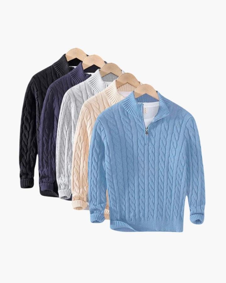 Caleb | Textured Zip Knit Sweater