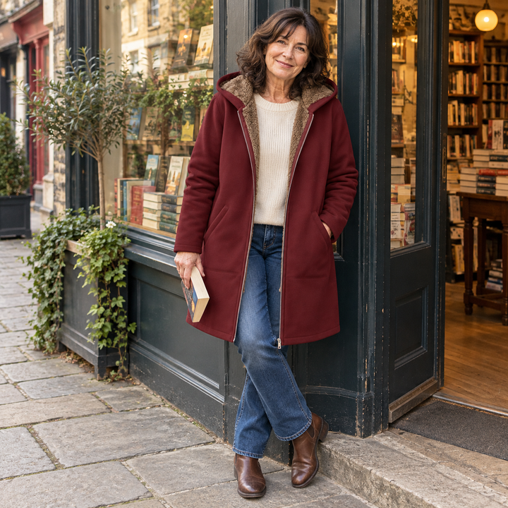 Iris | Cozy Sherpa-Lined Hooded Coat