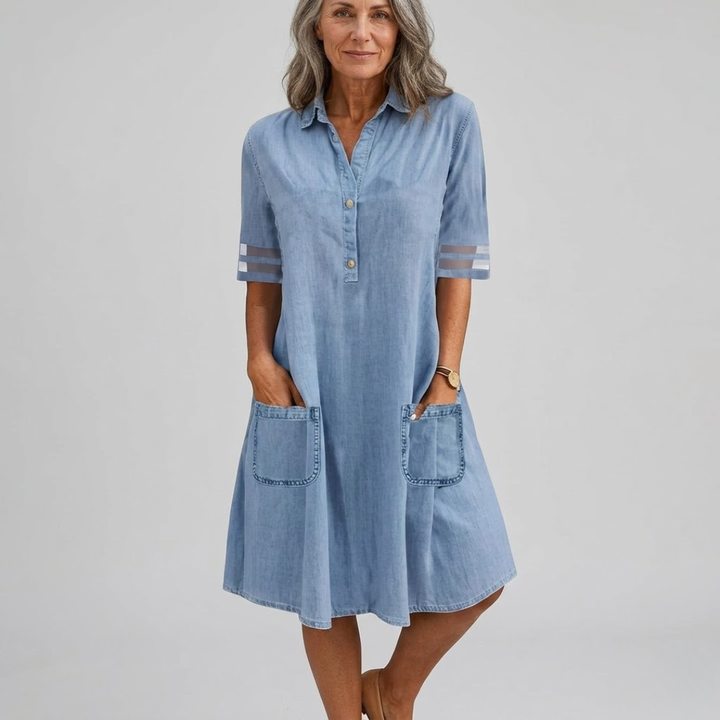 Mirella | Casual Denim Pocket Dress