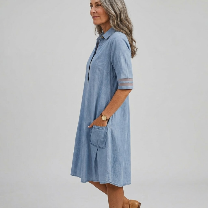 Mirella | Casual Denim Pocket Dress