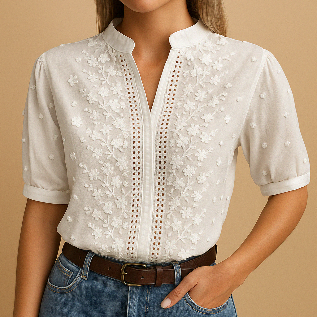 Elaine | Elegant Lace Detail Blouse