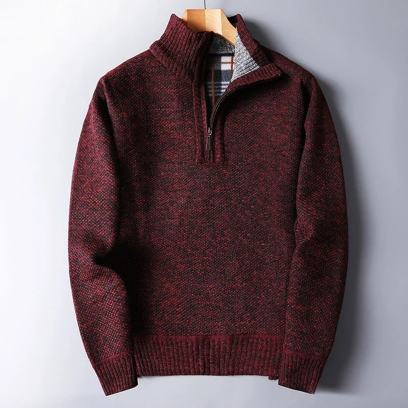 Lawrence | Fleece-Lined Half-Zip Sweater