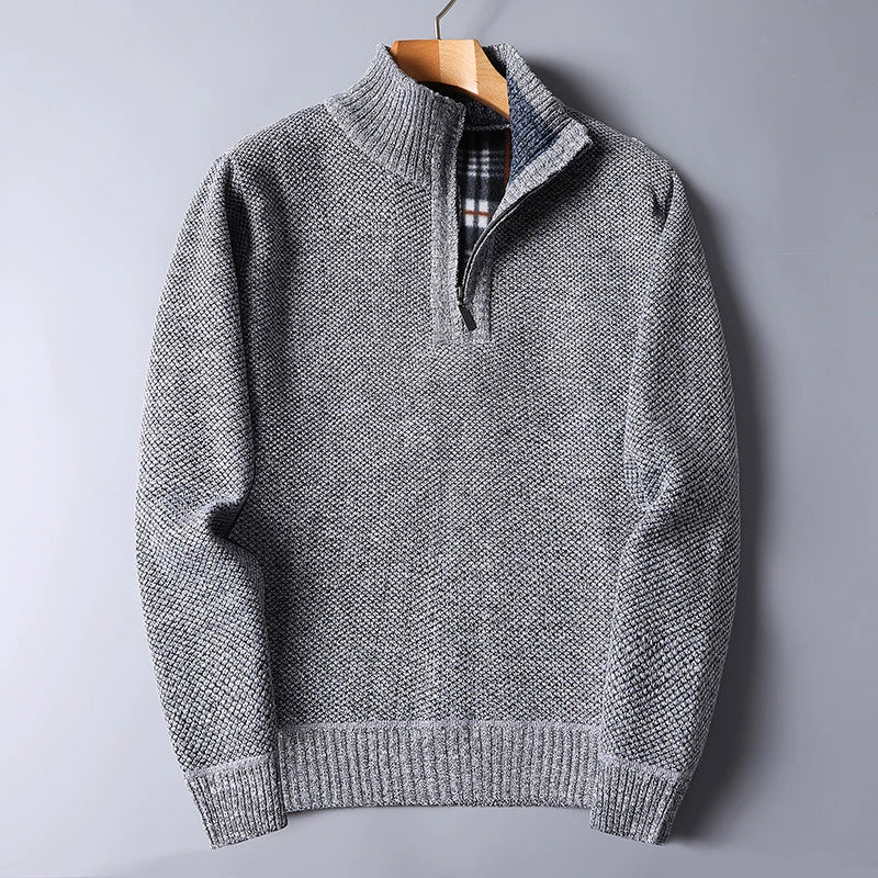 Lawrence | Fleece-Lined Half-Zip Sweater