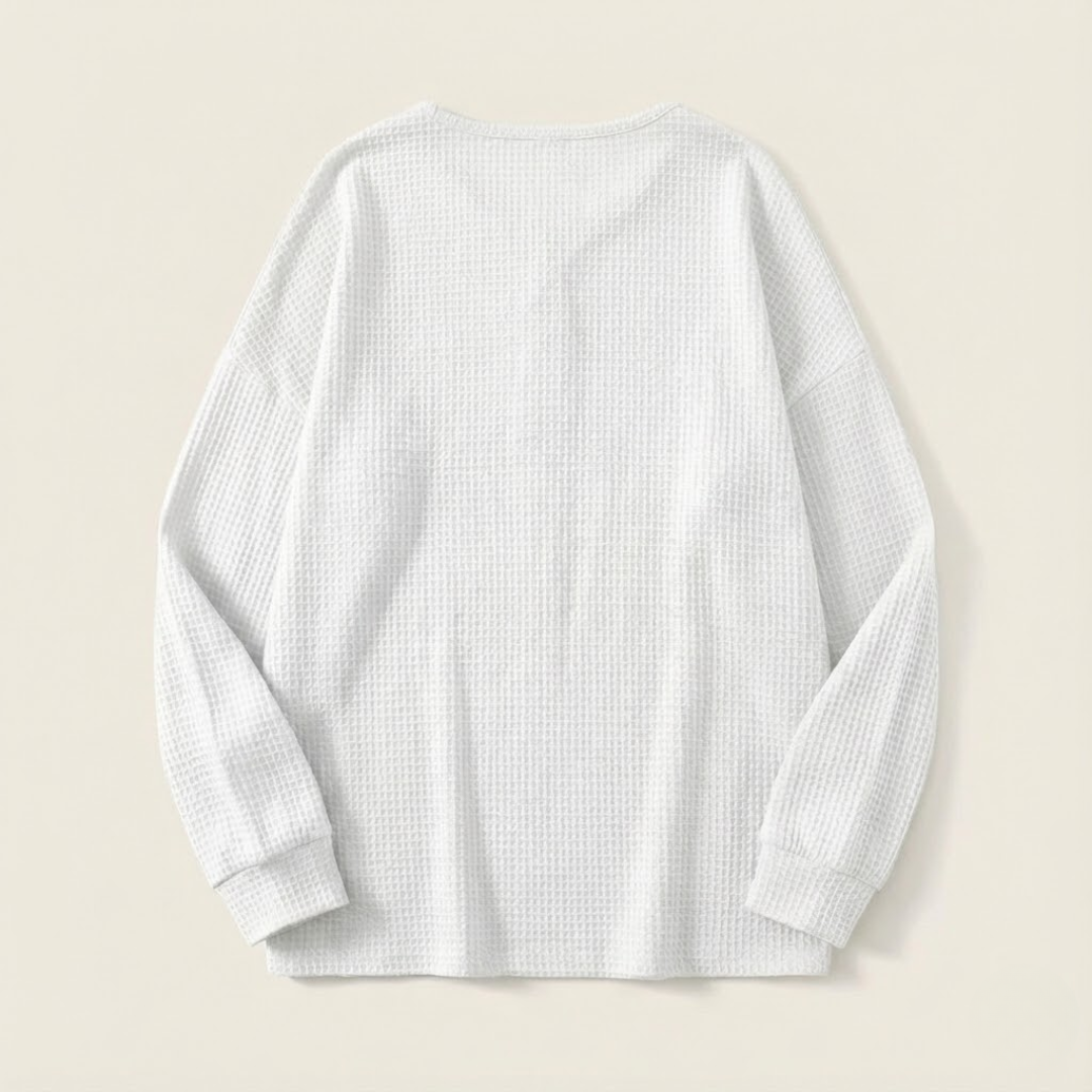 Emily | Waffle Knit Long Sleeve Top