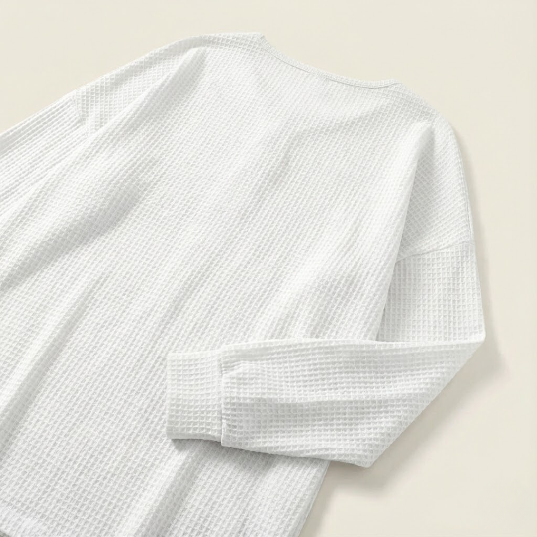 Emily | Waffle Knit Long Sleeve Top