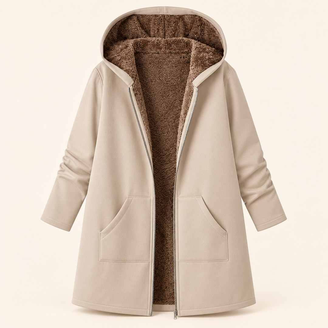 Iris | Cozy Sherpa-Lined Hooded Coat