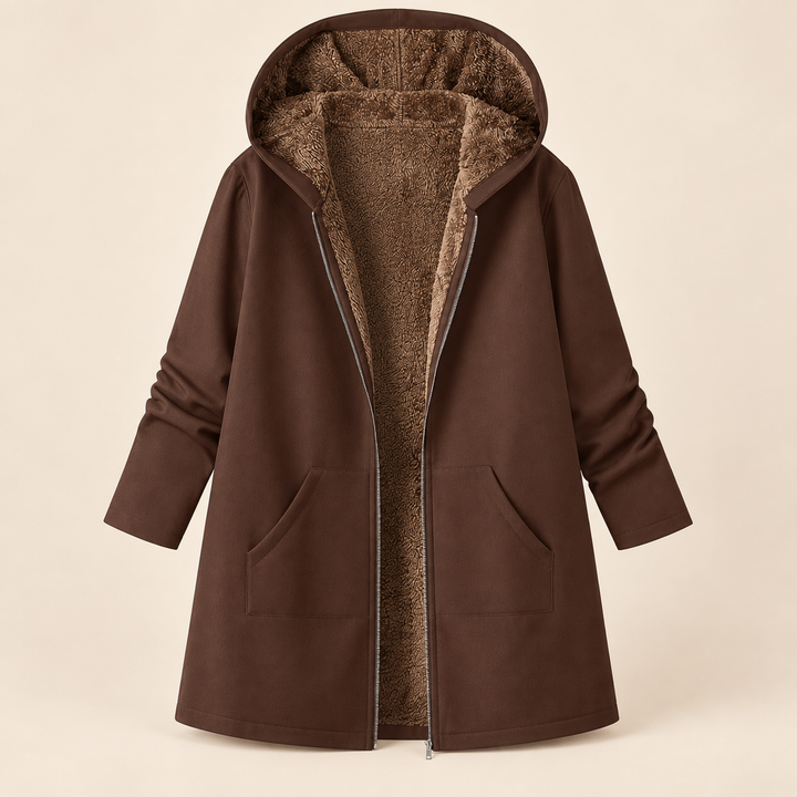 Iris | Cozy Sherpa-Lined Hooded Coat