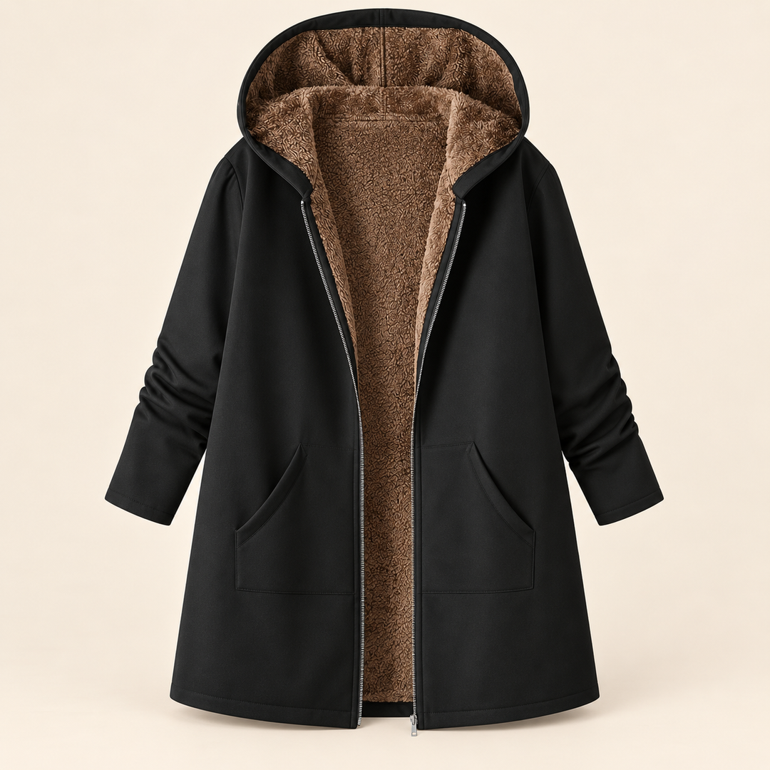 Iris | Cozy Sherpa-Lined Hooded Coat