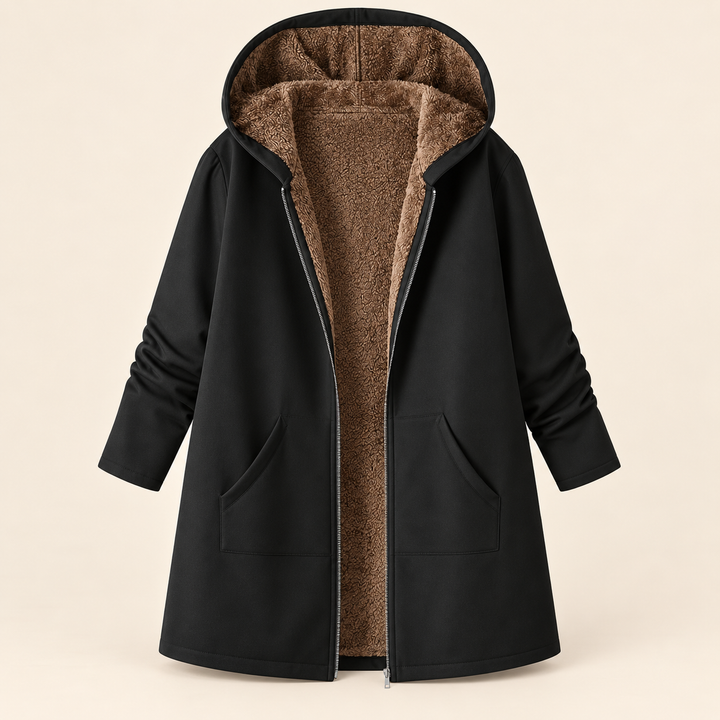 Iris | Cozy Sherpa-Lined Hooded Coat