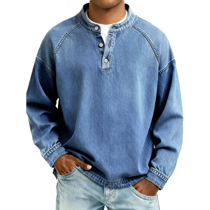 Harvey | Vintage Henley Denim Shirt