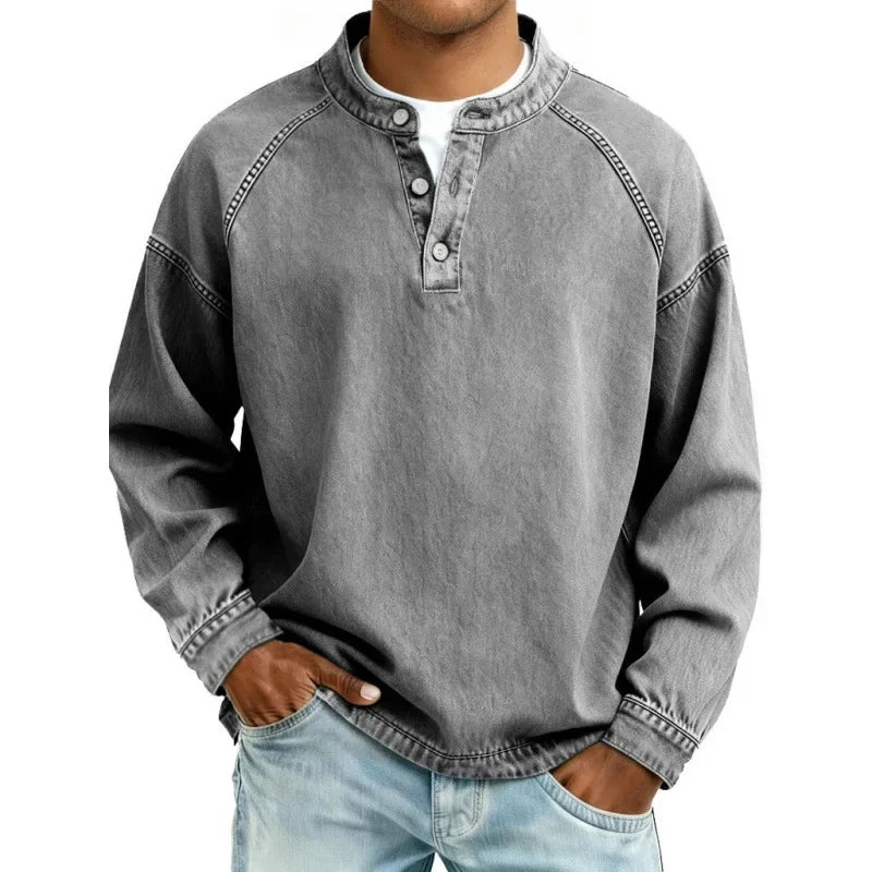Harvey | Vintage Henley Denim Shirt