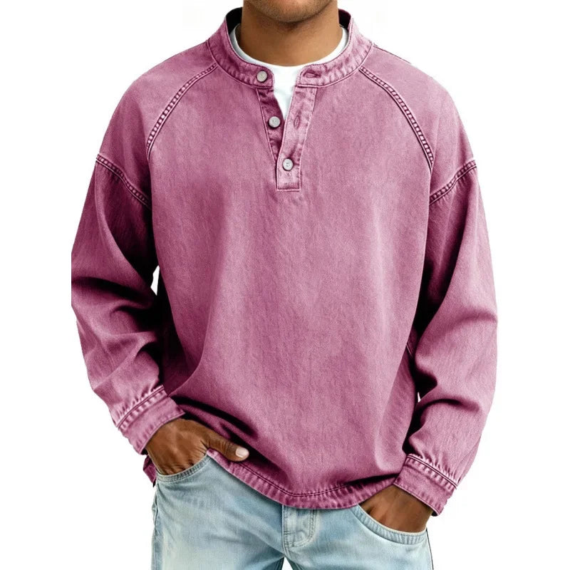Harvey | Vintage Henley Denim Shirt
