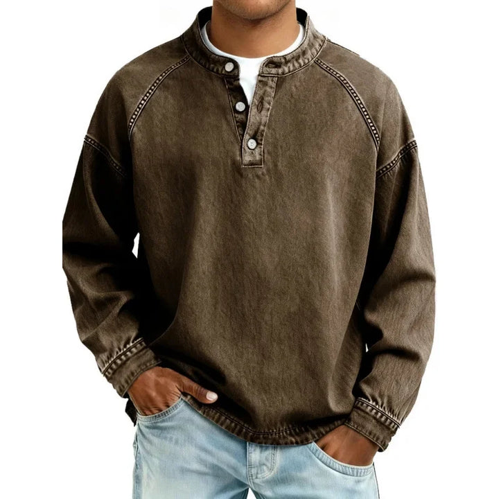 Harvey | Vintage Henley Denim Shirt