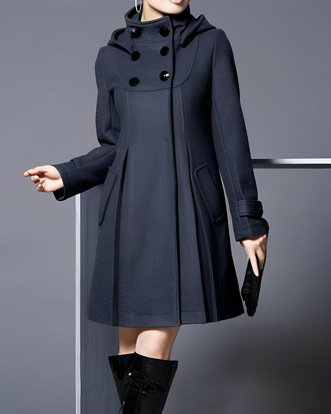 Margot | Elegant Hooded Scarf Coat