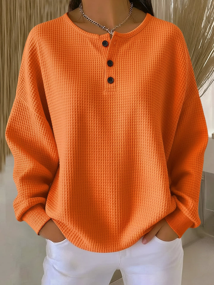 Emily | Waffle Knit Long Sleeve Top
