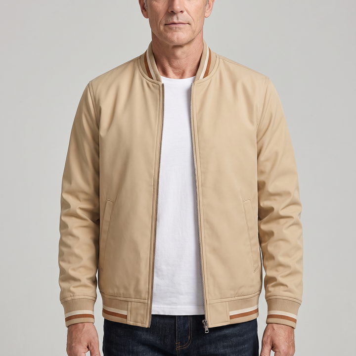 Griffin | Striped Rib Zip Jacket