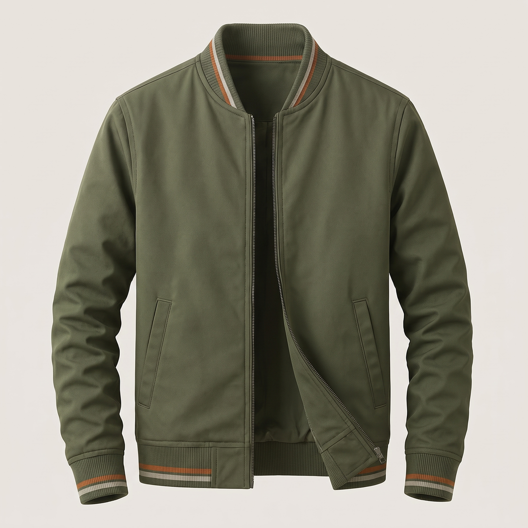 Griffin | Striped Rib Zip Jacket
