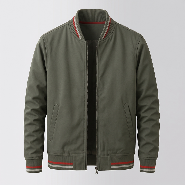 Griffin | Striped Rib Zip Jacket