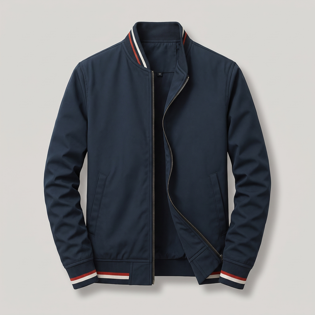 Griffin | Striped Rib Zip Jacket