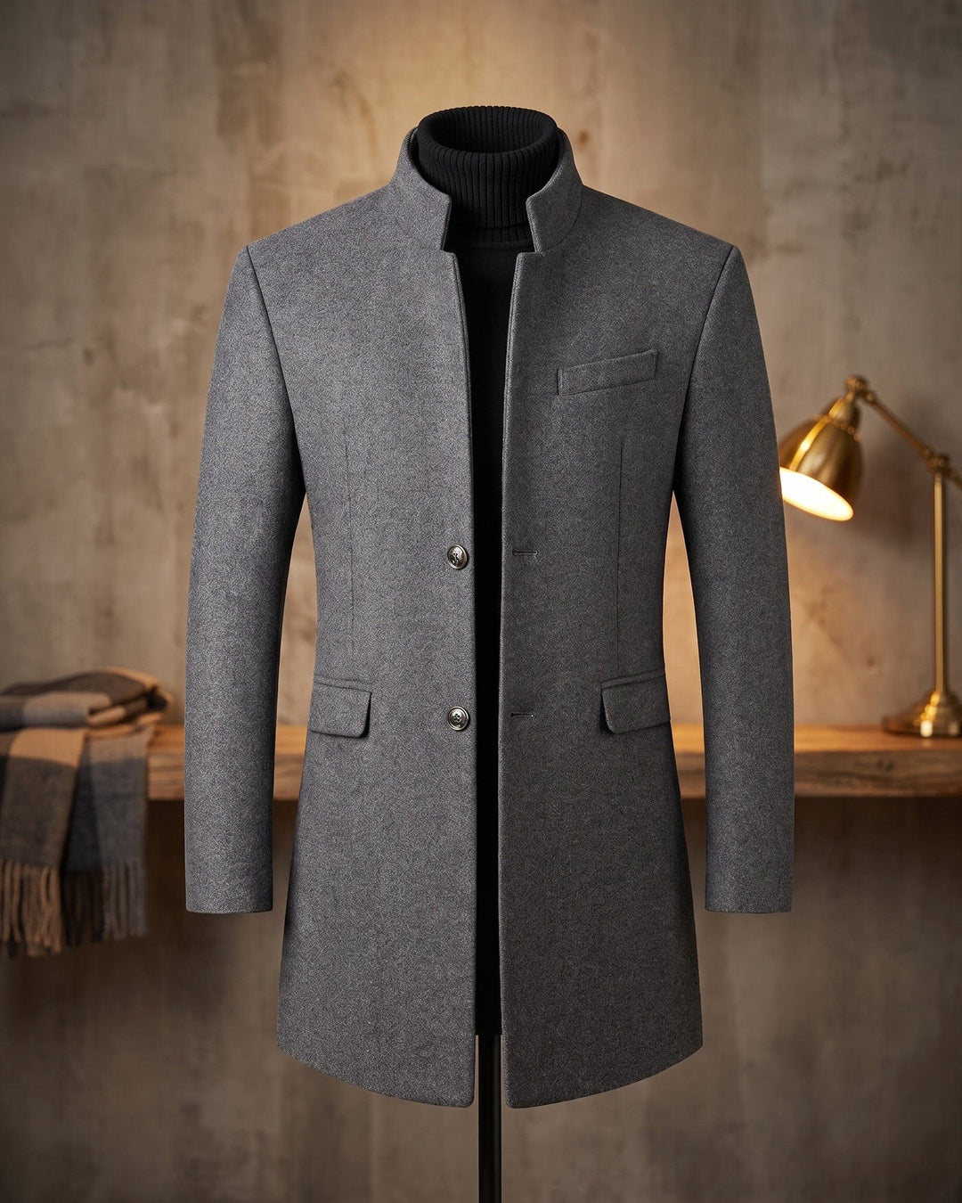 Lowell | Stand Collar Overcoat