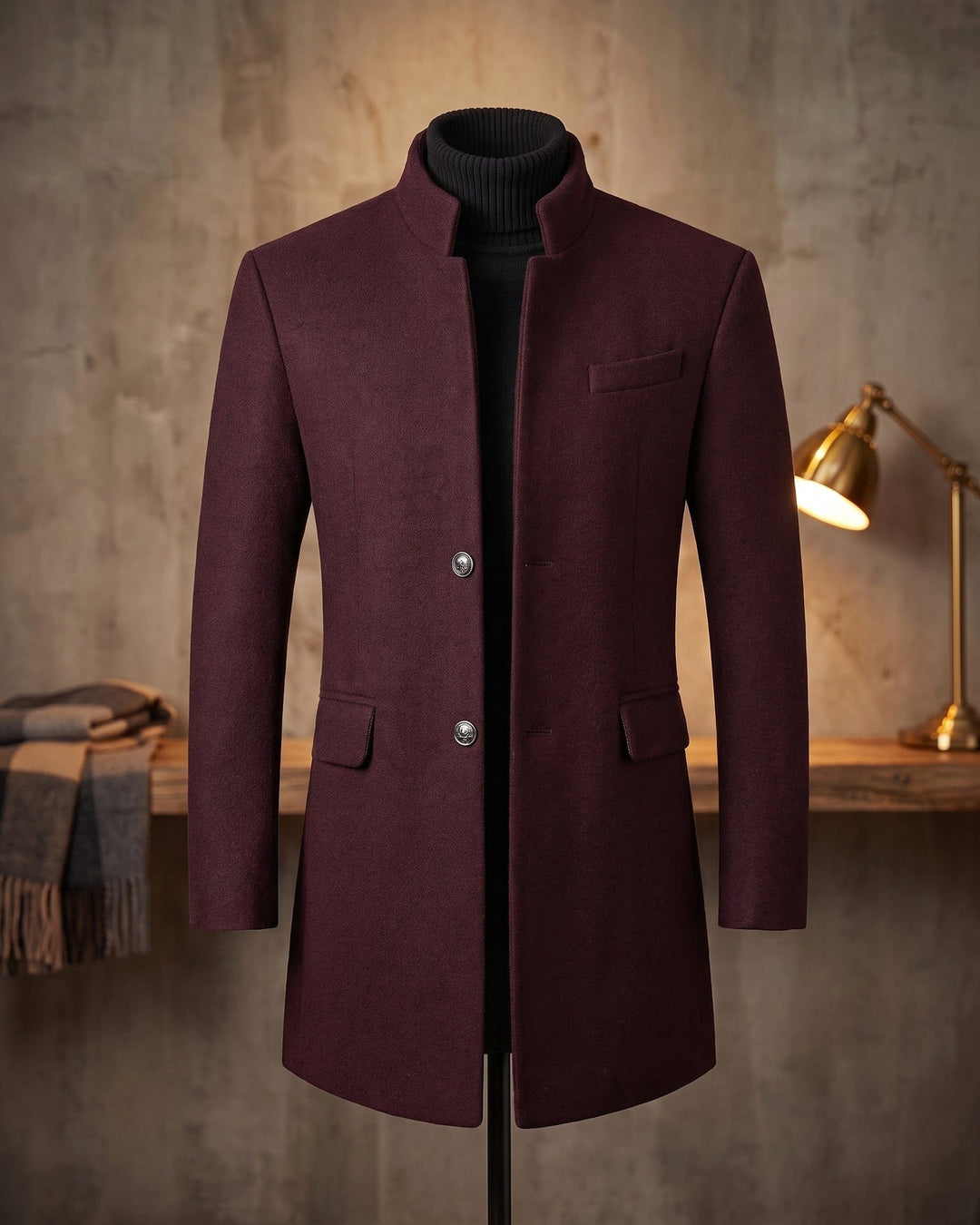 Lowell | Stand Collar Overcoat