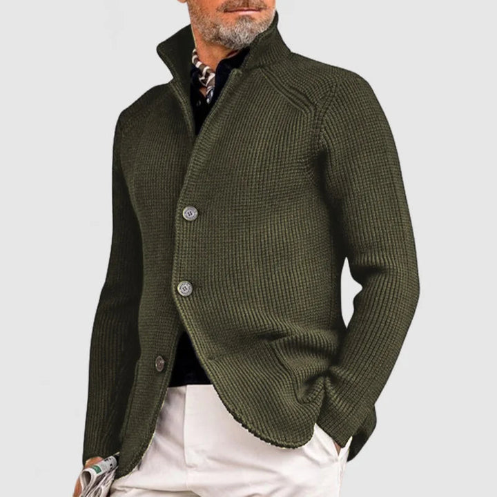 Julian | Stand Collar Button Cardigan