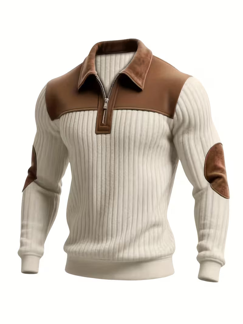Clifford | Color-Block Zip Collar Sweater