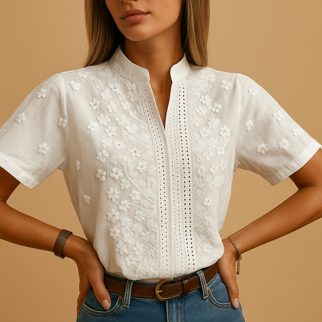 Elaine | Elegant Lace Detail Blouse