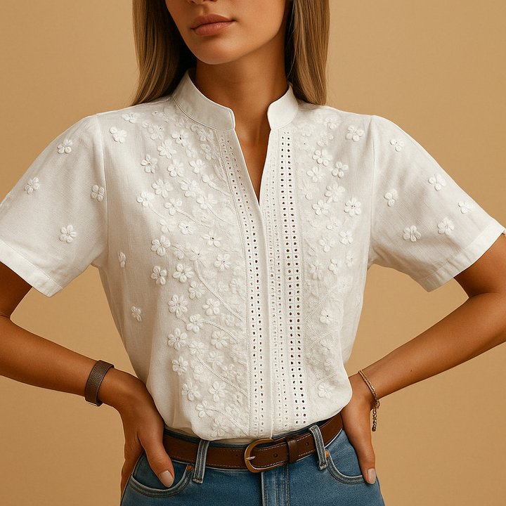 Elaine | Elegant Lace Detail Blouse