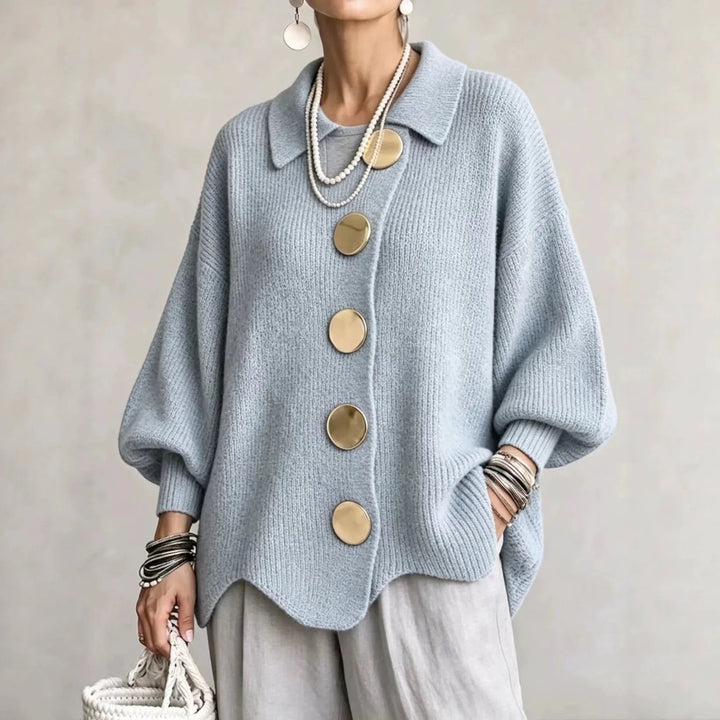Joanna | Oversized Collared Button Cardigan