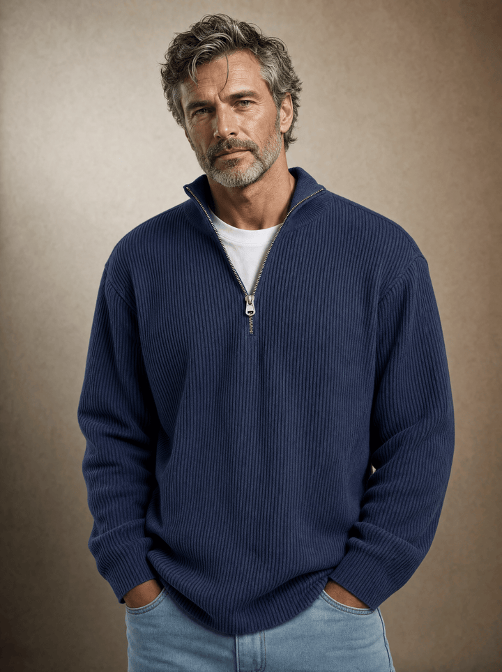 Hollis | Ribbed Half-Zip Pullover