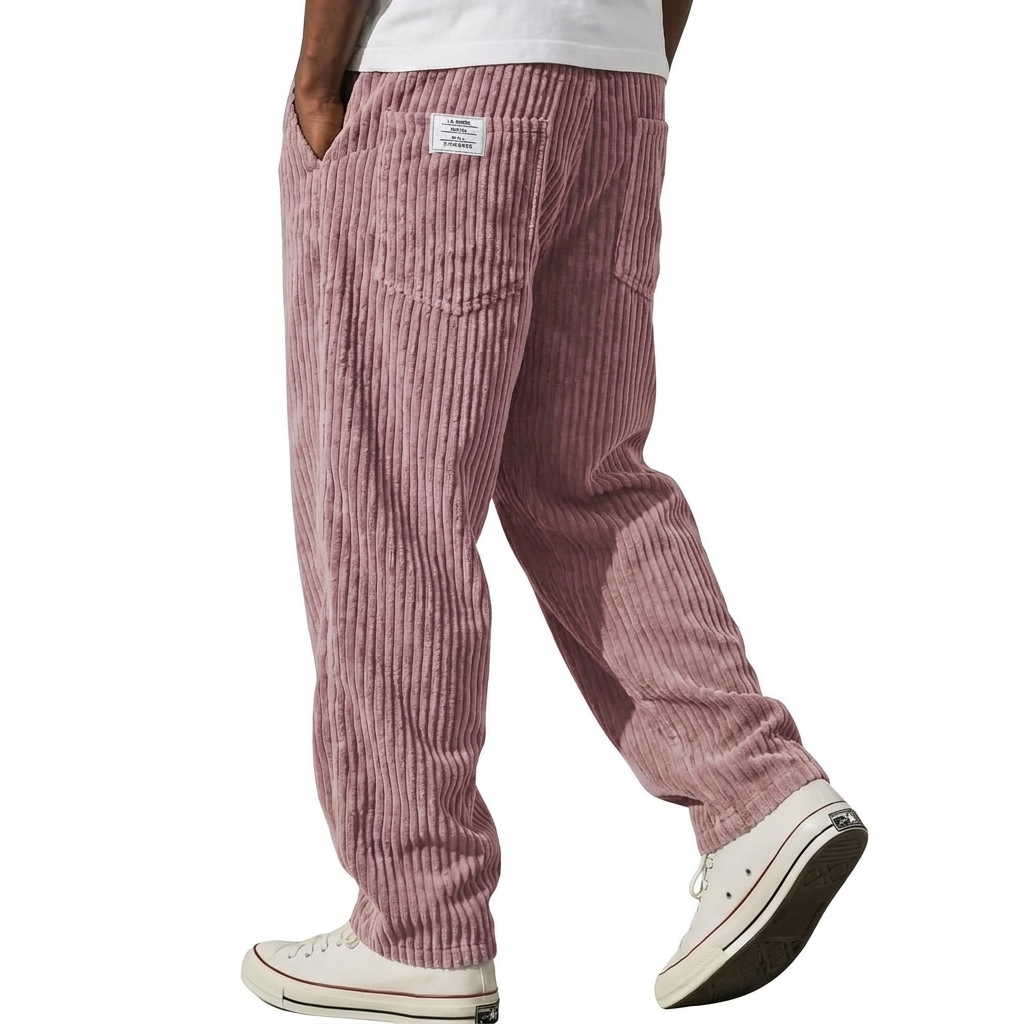 Colton | Textured Corduroy Pants with Elastic Waist