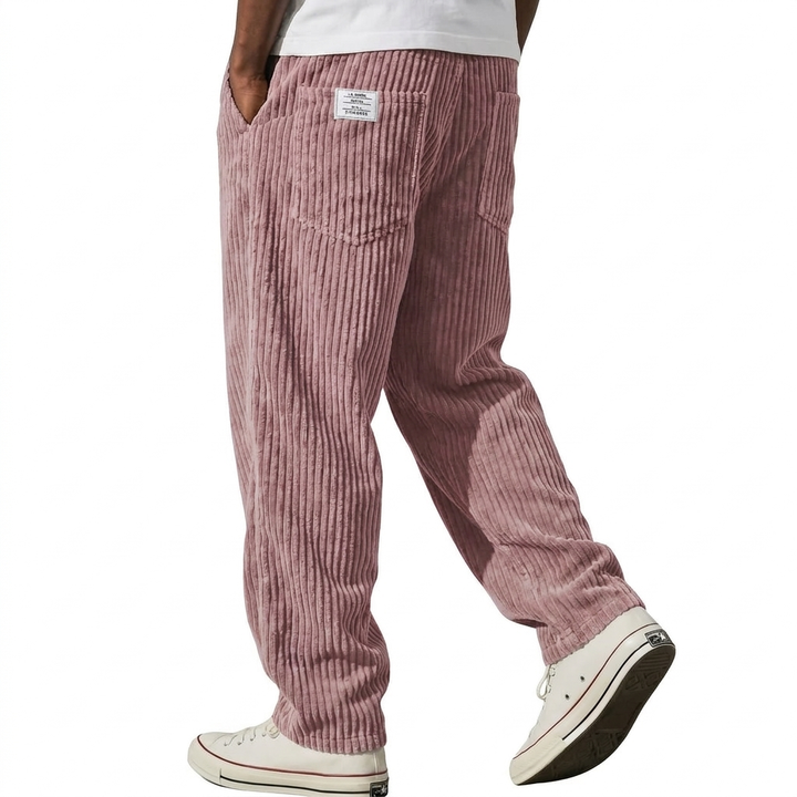 Colton | Textured Corduroy Pants with Elastic Waist