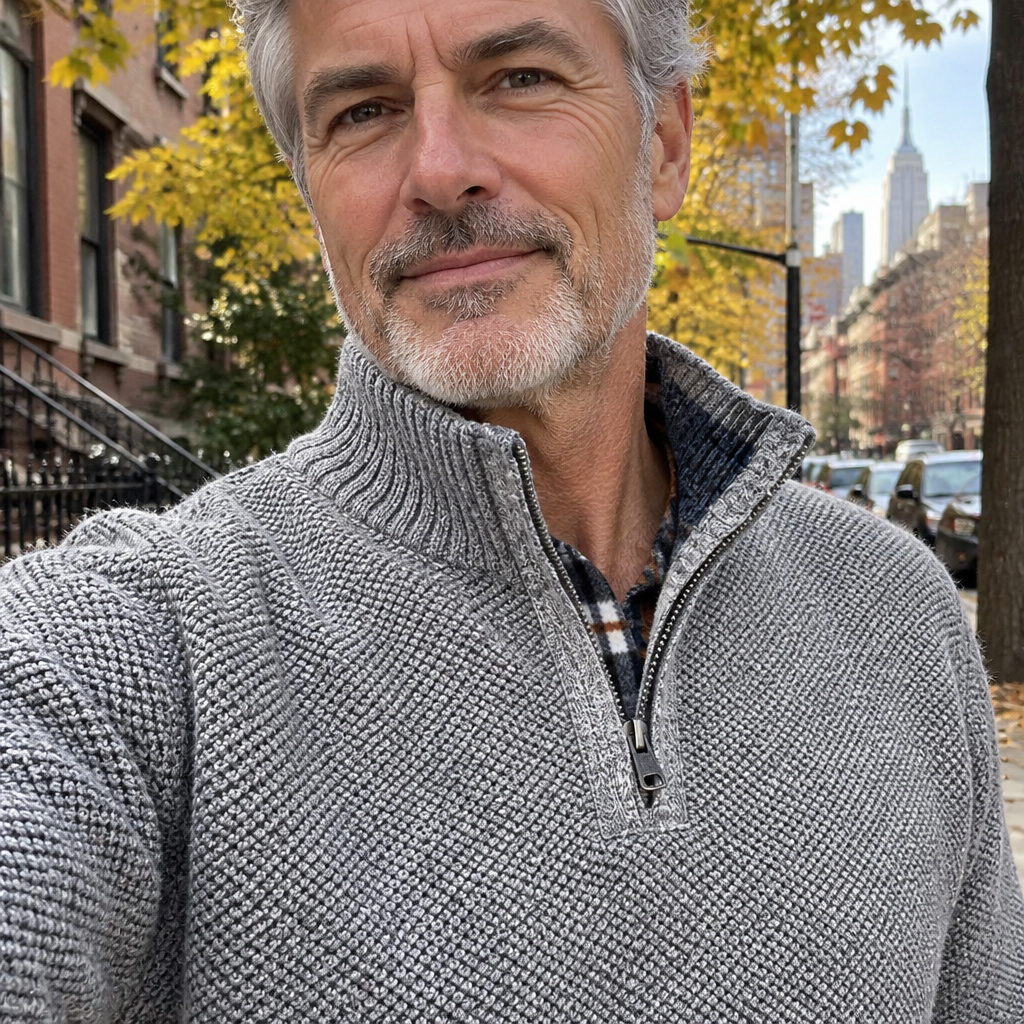 Lawrence | Fleece-Lined Half-Zip Sweater