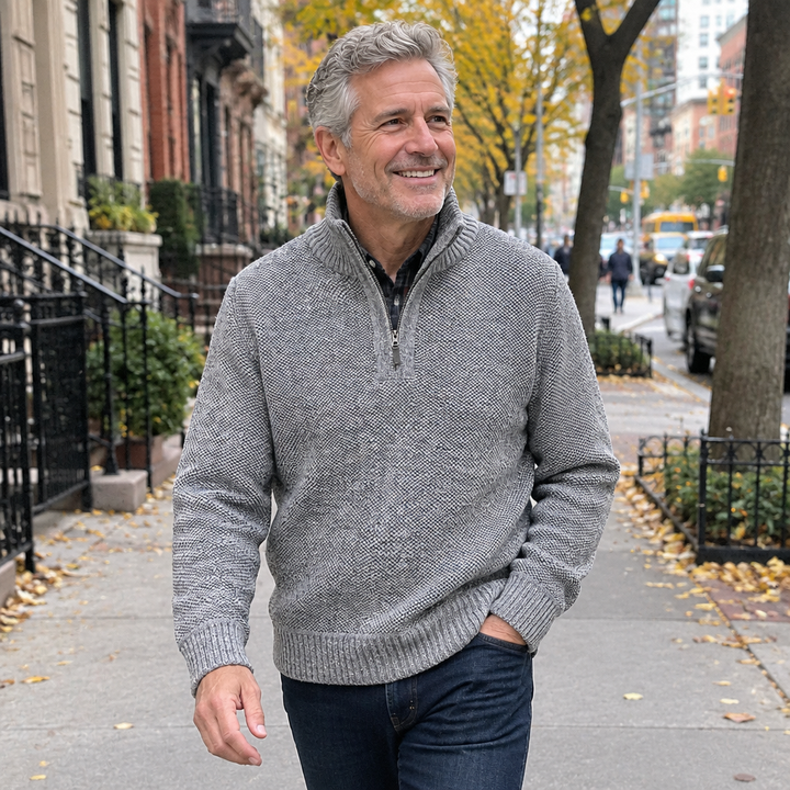 Lawrence | Fleece-Lined Half-Zip Sweater