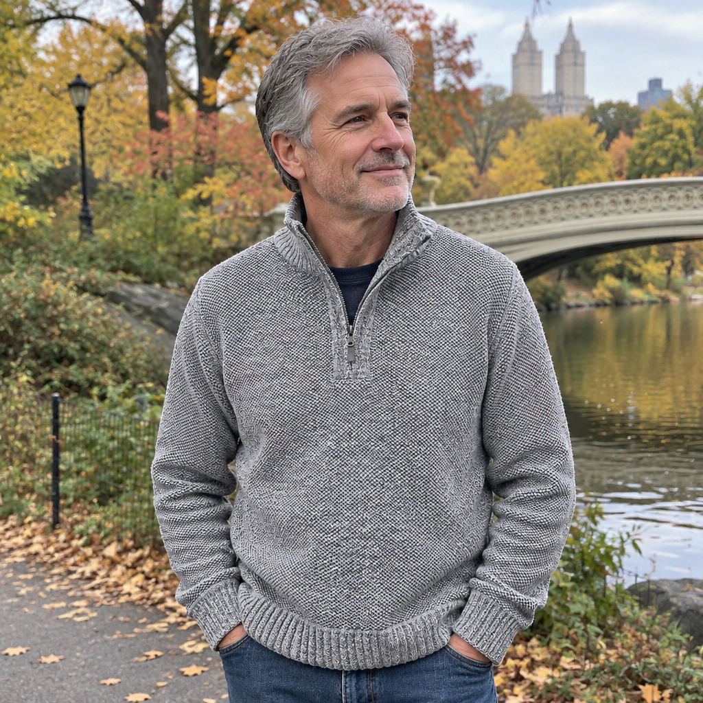 Lawrence | Fleece-Lined Half-Zip Sweater