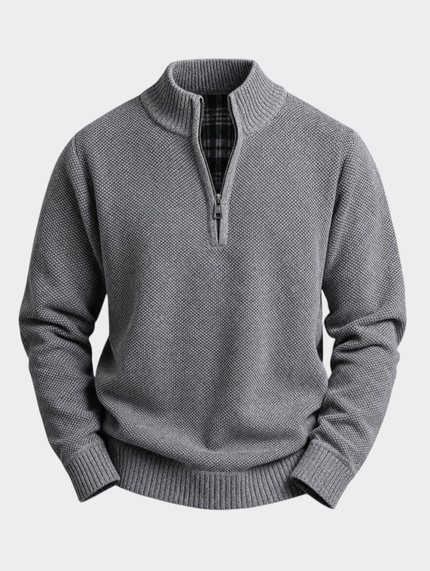 Lawrence | Fleece-Lined Half-Zip Sweater