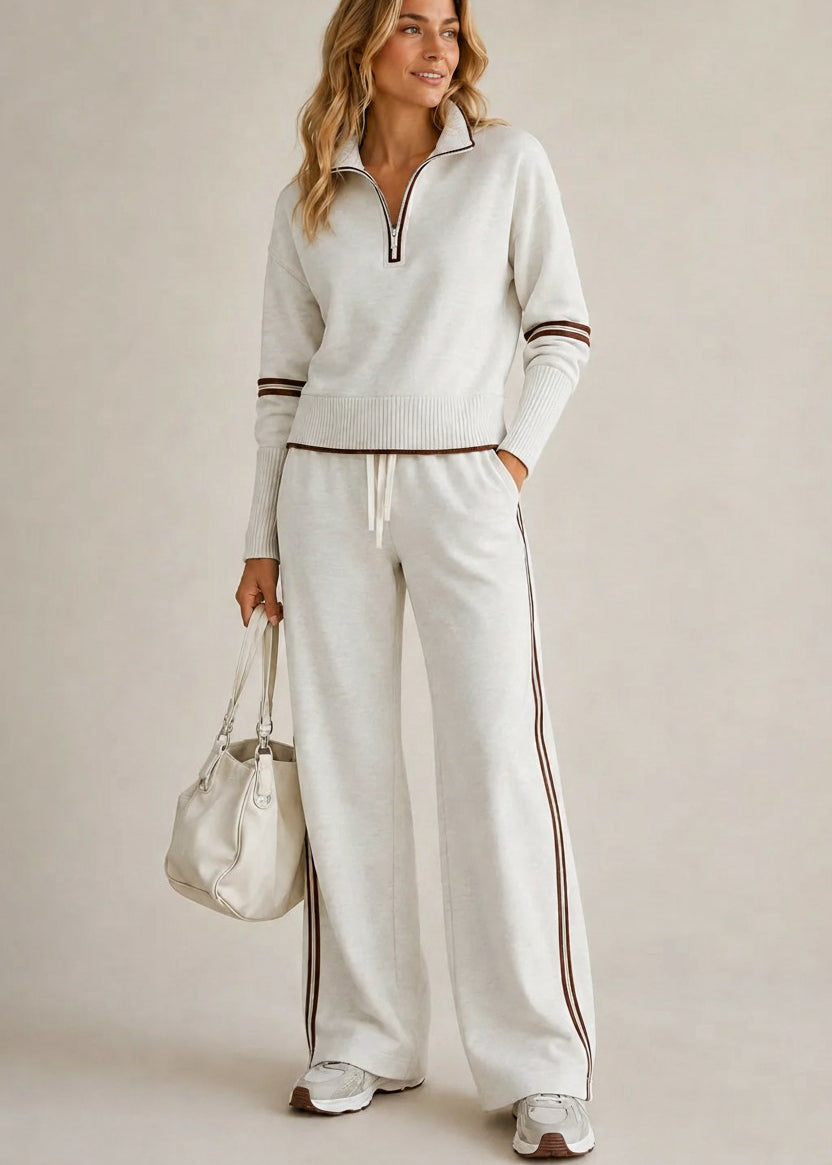 Lorraine | Effortless Comfort Half-Zip &amp; Wide-Leg Set