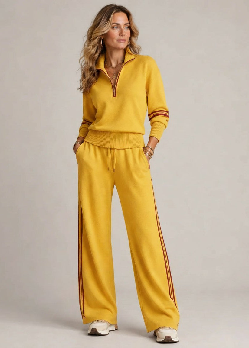 Lorraine | Effortless Comfort Half-Zip &amp; Wide-Leg Set