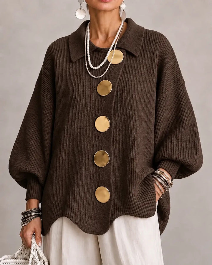 Joanna | Oversized Collared Button Cardigan
