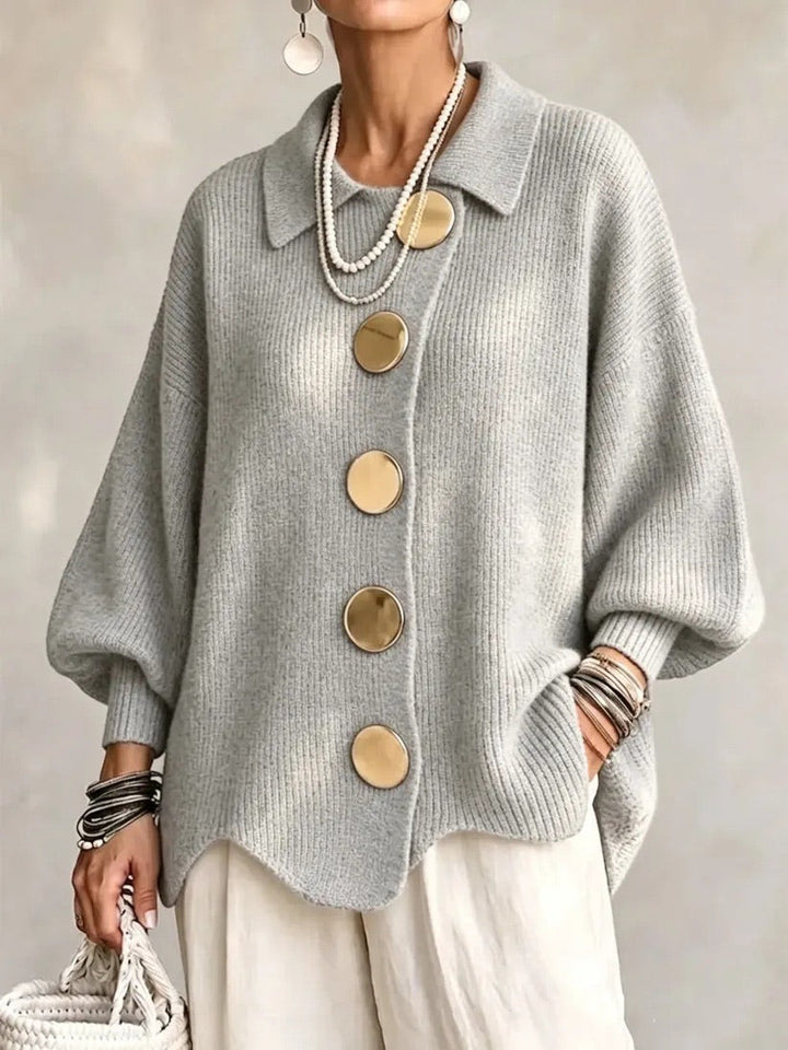 Joanna | Oversized Collared Button Cardigan