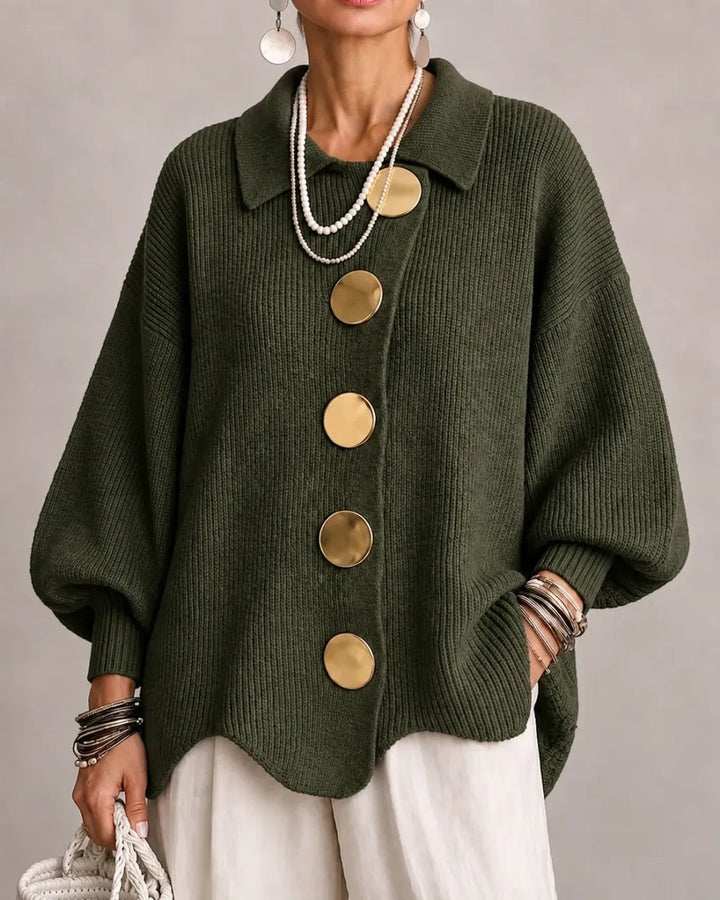 Joanna | Oversized Collared Button Cardigan