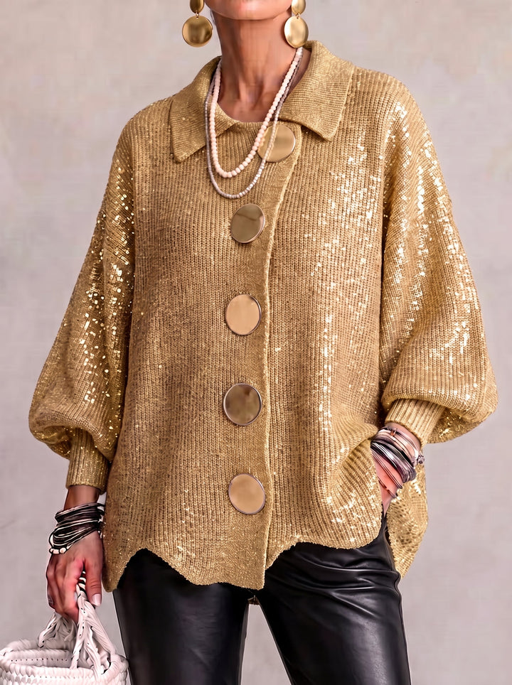 Joanna | Oversized Collared Button Cardigan