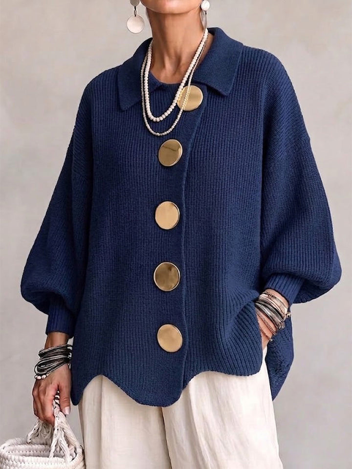 Joanna | Oversized Collared Button Cardigan