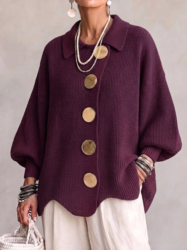 Joanna | Oversized Collared Button Cardigan